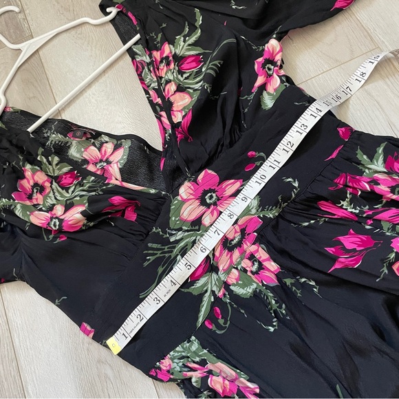 Trashy Diva Dress floral long sleeve maxi womens Black Pink (size 12) party chic - Picture 8 of 8